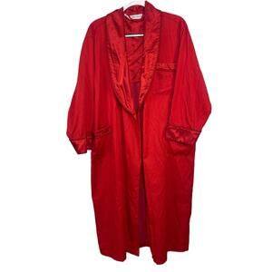Vintage 90s Victorias Secret Vintage Red Long Sleeve Monogram Robe